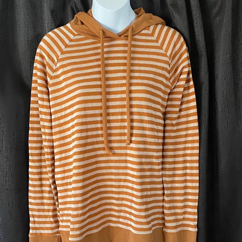 Staccato Orange and White Striped Hoodie